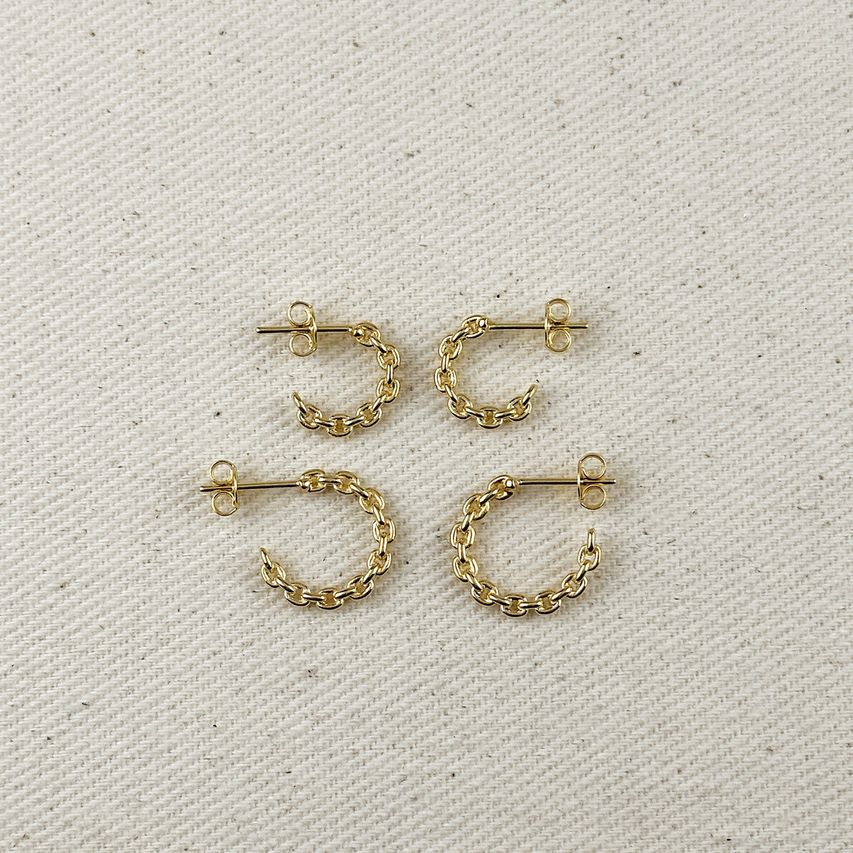 Cali- 18k Gold Filled Chain C-hoops PREORDER