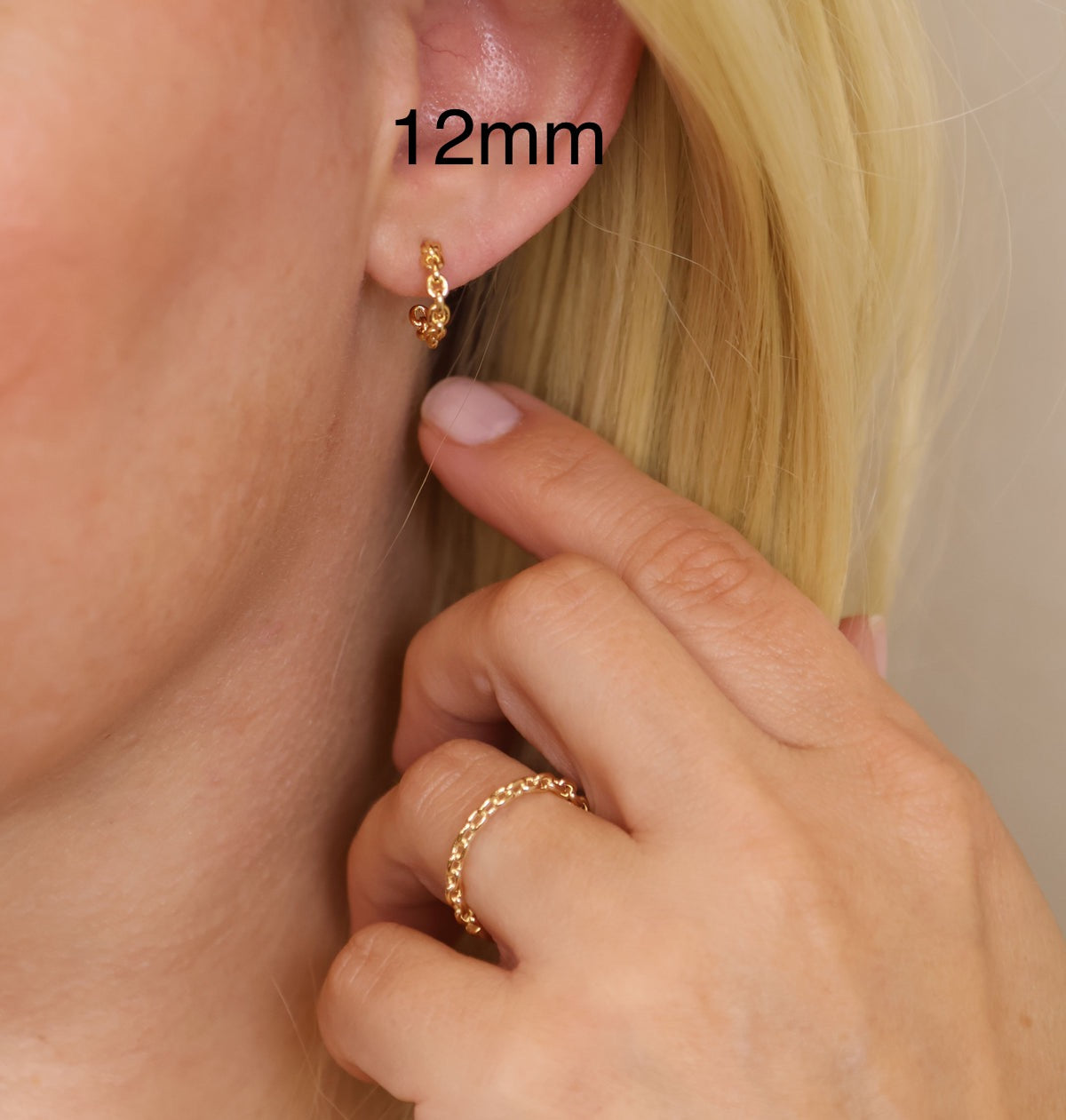 Cali- 18k Gold Filled Chain C-hoops PREORDER