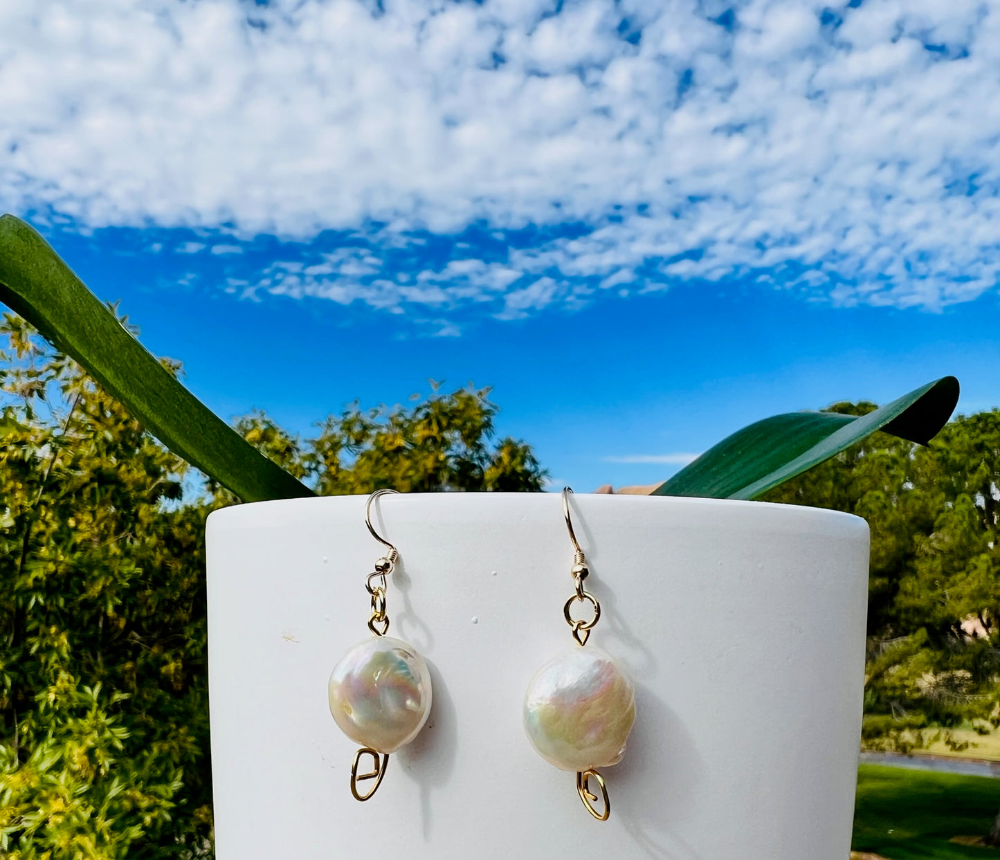 OLIVIA- Hidden E's Baroque Pearl Earrings