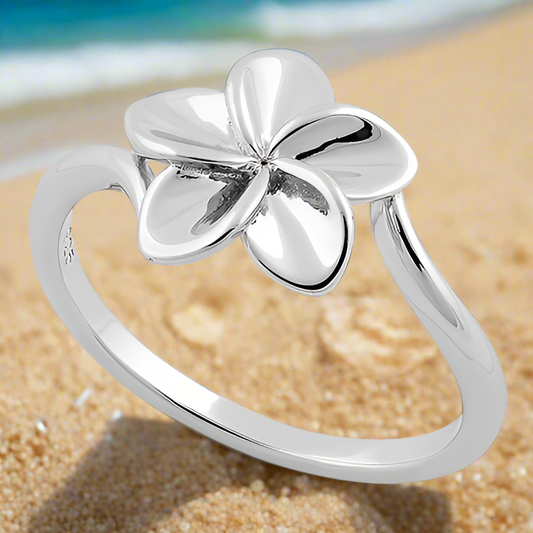 Evalani- Sterling Silver Plumeria Ring PREORDER