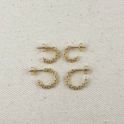 Cali- 18k Gold Filled Chain C-hoops PREORDER