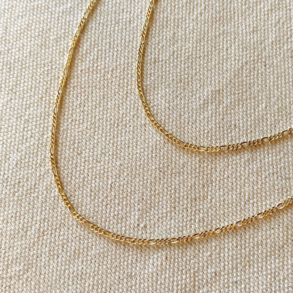 HOLLY- 18k Gold Filled Thin Figaro Chain