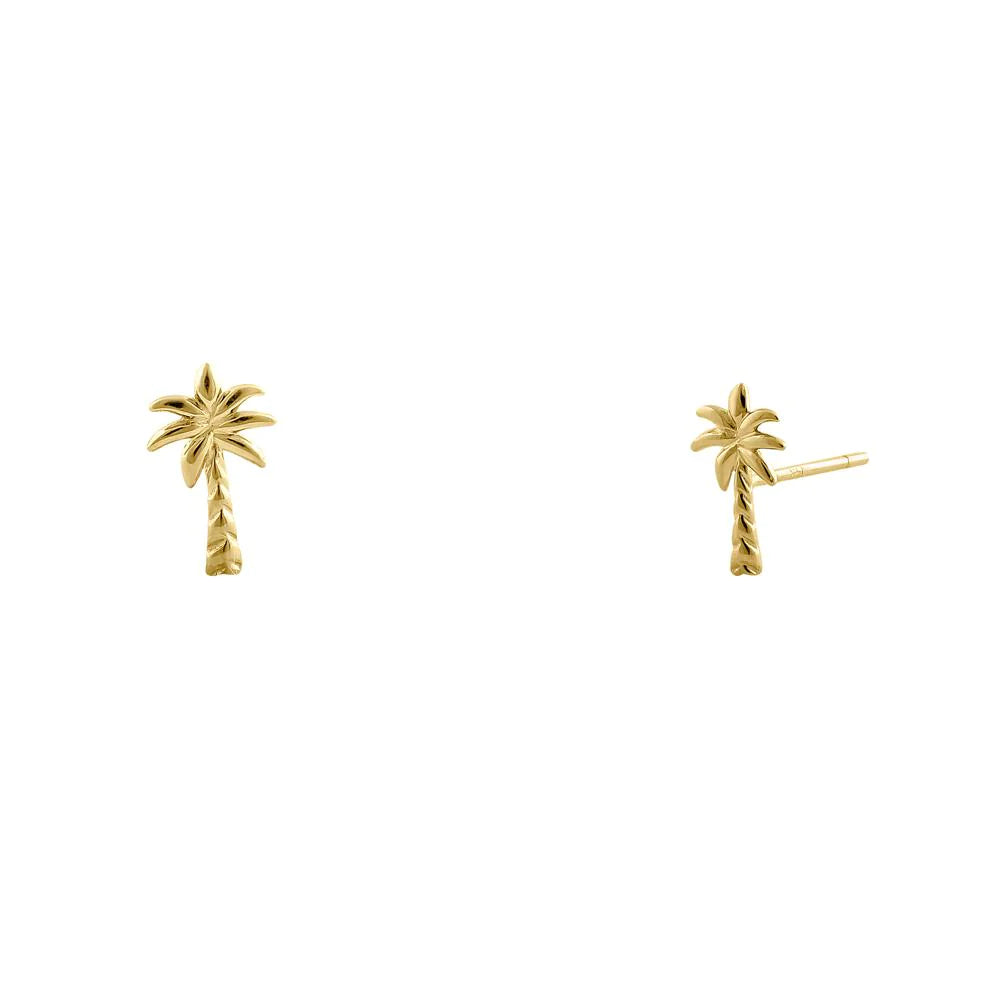 Kalea- 14k Gold Palm Tree Earrings