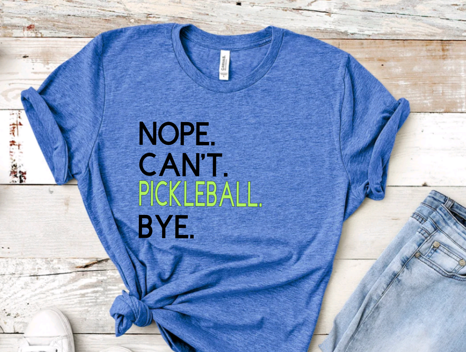 Heather Blue Pickleball Tee or Vneck